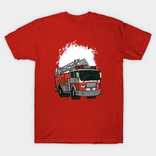 Fire Truck Kids Illustration T-Shirt